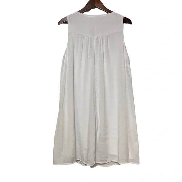 Dress Barn Westport White Sleeveless Dress Embroidered Flowy Boho - Picture 11 of 13